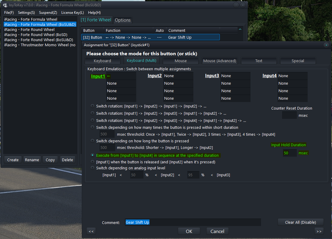 JoyToKey Button mode dialog