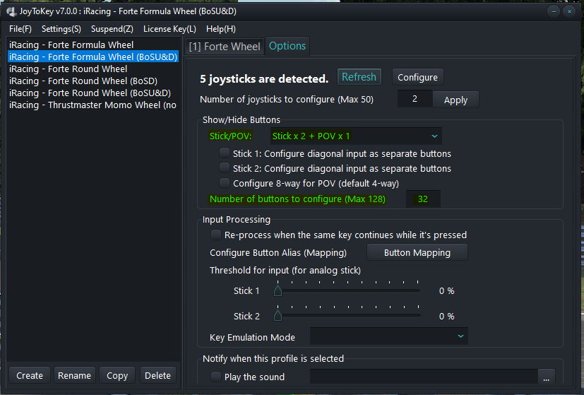 JoyToKey Options